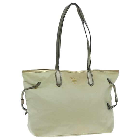 PRADA Tote Bag Nylon Cream Gold - Picture 1 of 16
